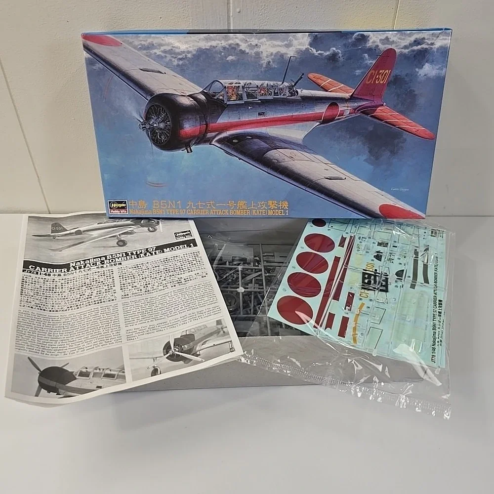Hasegawa B5N1 Type 97 Carrier Attack Bomber Kate Model 1 09078 1/48 New Open